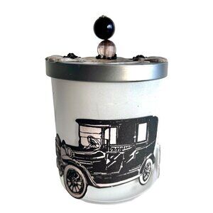 Antique Car Hot Air Balloon Upcycled Assemblage Art Upcycled Candle Holder Glass